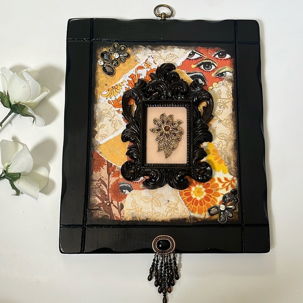Orange Golden Maximalist MCM Ornate Vintage Decor